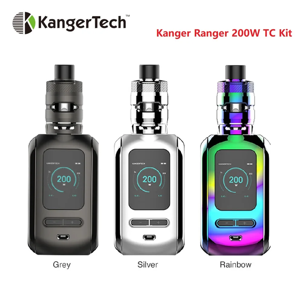 

200W Kanger Ranger TC Vape Kit w/ 200W TC Box MOD & 3.8ml RANGER TANK Atomizr & 2 Mesh Coils KangerTech Electronic Cigarette Kit