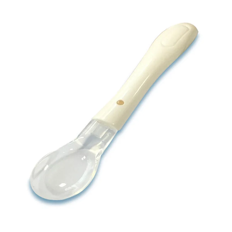 Детская Мягкая силиконовая ложка для кормления младенцев безопасная посуда