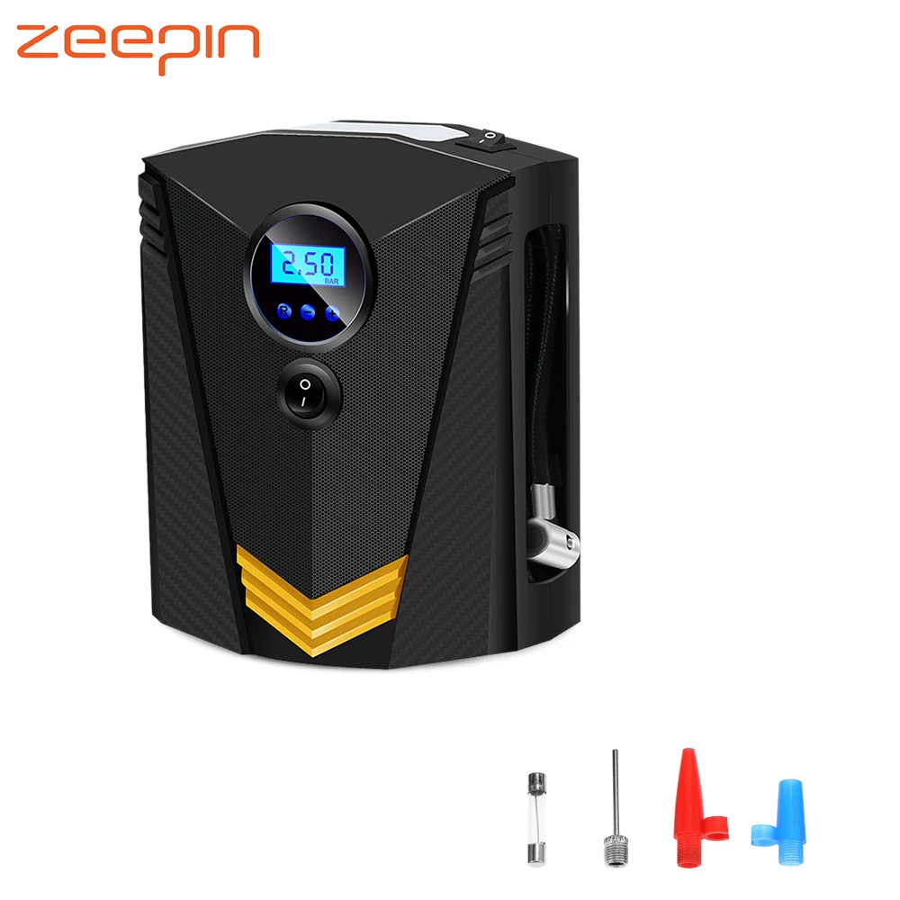 ZEEPIN DC 12 В 150 фунтов/кв. дюйм автомобильный насос для шин воздушный насос цифровой светодиодный дисплей свет для Автомобиль Мотоцикл велосипед легко использовать