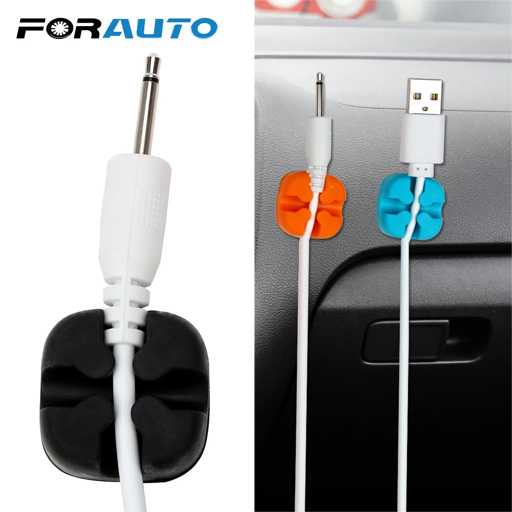 

FORAUTO Car Cable Organizer Storage Cord Charger Line Clamp Cable Data Line Clips Tie Fixer Wire Holder for Earphone USB Cable