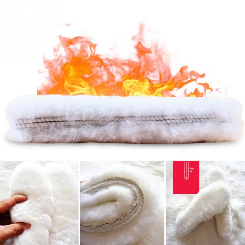 

Winter Warm Lamb Fur Boots Thick Imitation Wool Insoles Lambswool plantillas Inserts for Shoes Women Snow Boots Men Shoe Pad