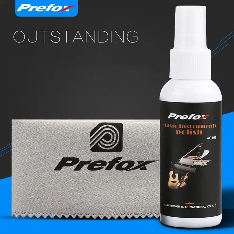 

60ML Guitar Bass Stringed Instrument String Cleaner Polish Treated Cleaning Cloth Set Musical Instrument Accessories