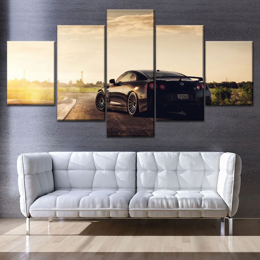 

Modern Living Room Or Bedroom Wall Decor One Set Modular Picture Canvas Print Type Style 5 Panel Vehicles Nissan ADV1 GTR Poster
