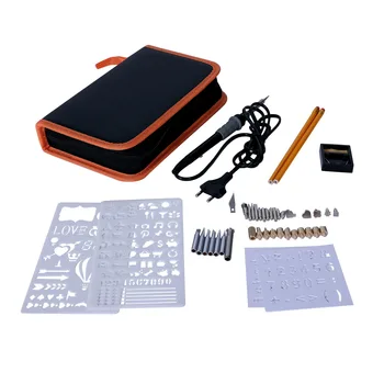 

Hot-Eu Plug Wood Burning Kit,46Pcs Professional Pyrography Pen Set 60W/110V Temperature Adjustable On-Off Switch Tool