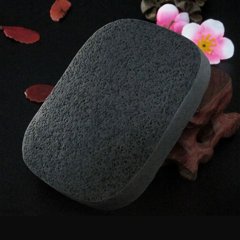 

1PC Pure natural black bamboo charcoal velvet wash face flutter sponge Wood Fiber cosmetic powder puff face delicate no residue