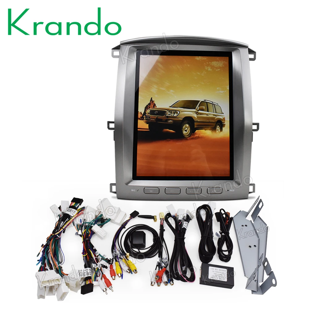 Clearance Krando Android 8.1 12.1" Vertical screen car audio radio player for Toyota Land Cruiser lc100 2002-2007 GPS navigation 1
