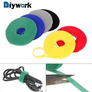 

5m*1cm Fastener Reusable Magic Tape Nylon Cable Ties Power Wire Loop Tape Nylon Straps