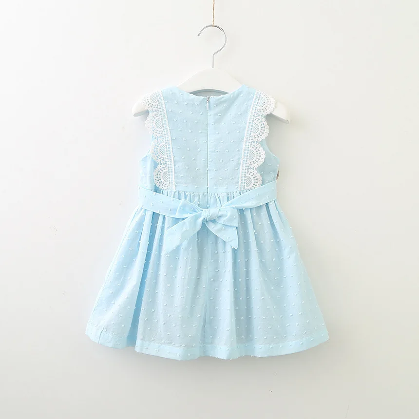 Кружевное шифоновое платье без рукавов для детей от 2 до 10 лет, летняя одежда для маленьких девочек, милый костюм принцессы с бантом, весна, платье для маленьких девочек