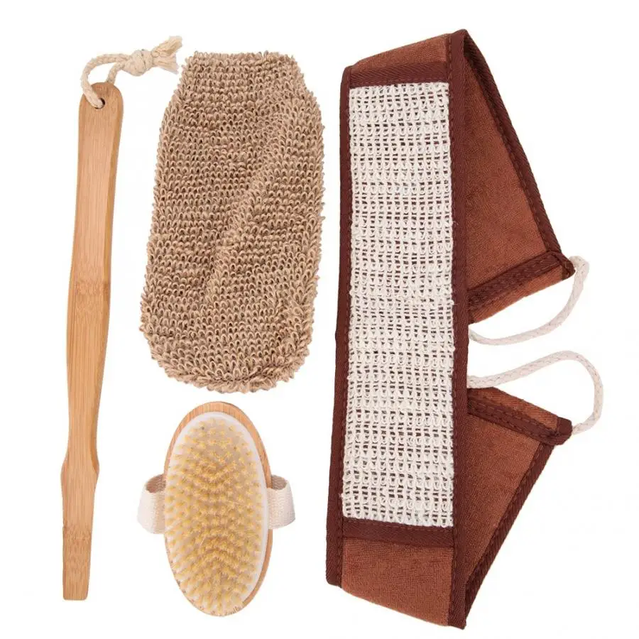 

Natural Boar Bristle Wooden Long Handle Spa Body Bath Massage Brush Scrub Shower Exfoliating Gloves Towel Bath Showe Health Care