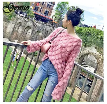 

Sweater Women 2019 Casual Fashion Loose Women Sweaters and Pullovers Cute 3D Pink White Jumper Sueter Mujer