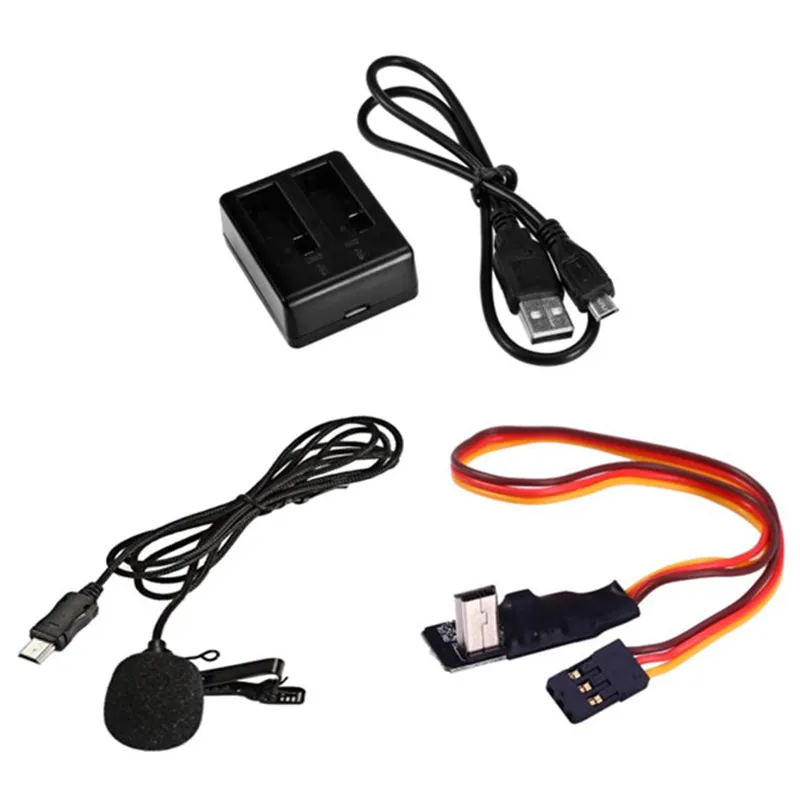 

5V High Voltage Dual Battery Charger /Microphone/AV Output Cable for Hawkeye Firefly 8s 8SE Action Camera Spare Part DIY Accs