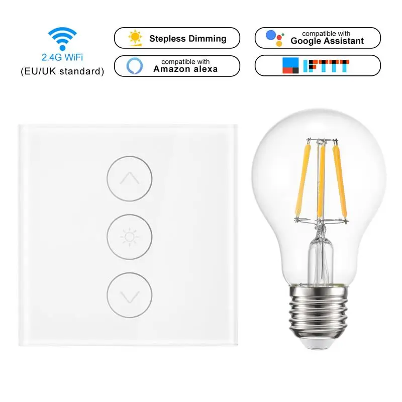 В 220 В беспроводной свет диммер сенсорный контроль WiFi светодио дный светодиодный диммер переключатель работы с Alexa Google Assistant IFTTT с диммерной лампой