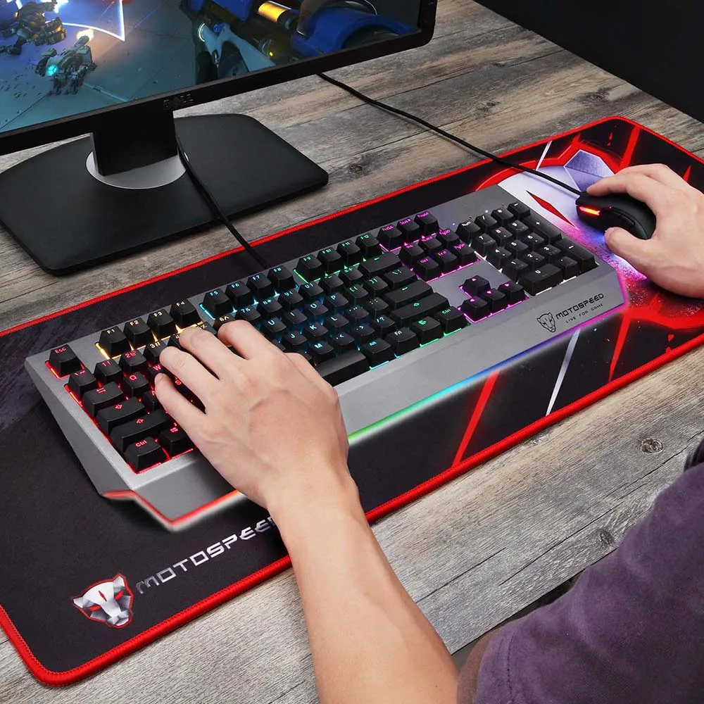 

MOTOSPEED CK99 RGB Mechanical Keyboard Cherry Red Switch Anti-ghost 12 Lighting 104 Keys Creative 2019 New Battleship Design