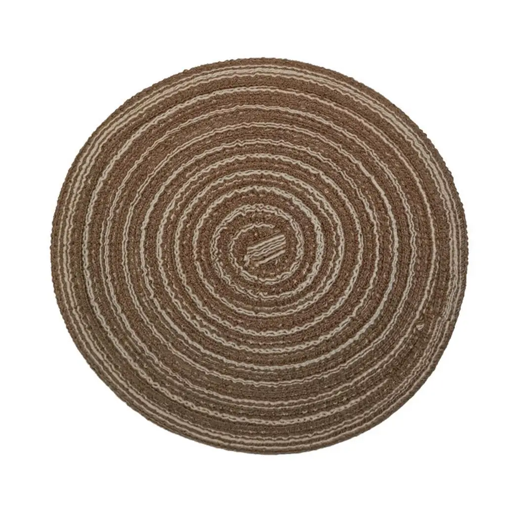 

Home Round Insulation Table Mat Hand-made Weaving Non-slip 18 cm / 7.1 inch Plate Solid Bowl 20g Mat