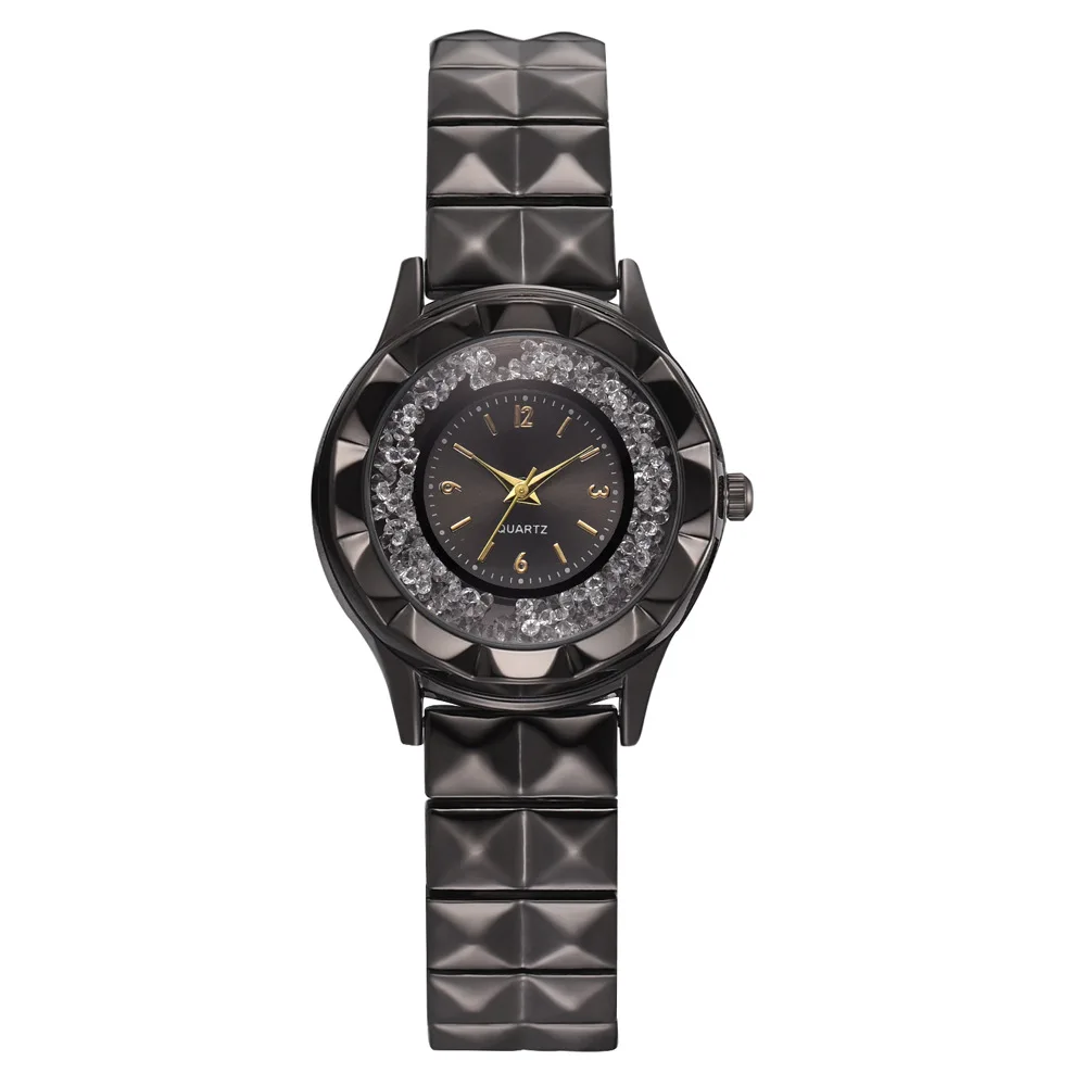 

2019 Fashion Exquisite Lady's Small Dial Wrist Watch Stainless Steel Band Quartz Watch Charm Rhinestone Watch