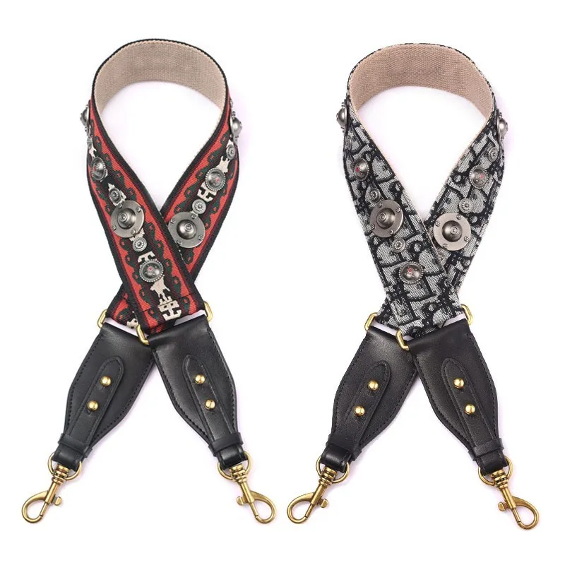 

Autumn And Winter New Wide Bag Strap With 96CM-100CM Canvas Shoulder Strap Leather Bag Accessories Comfortable Hat Nail Belt