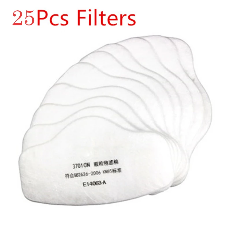 

25pcs Anti Dust Fog Gas Mask Respirator Safety Protective Filter Half Face Masks For 3M 3200