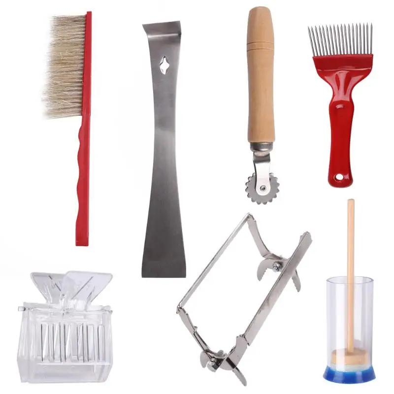 

7Pcs/set Beekeeping Equipment Kits Uncapping Fork Honeycomb Scraper Honey Cutter Capture Mark Clean Tool Bee Accessories