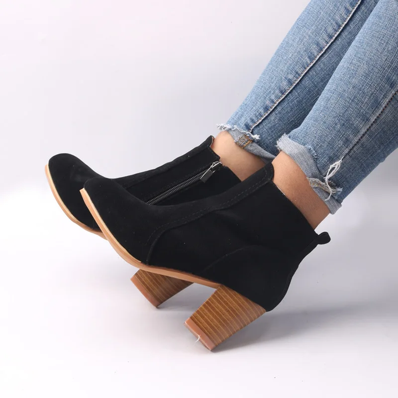 

HEE GRAND New Arrival Women Ankle Boots Fashion Ladies Women Boots Three Colors High-Heeled Shoes for Women DropShipping XWX7078