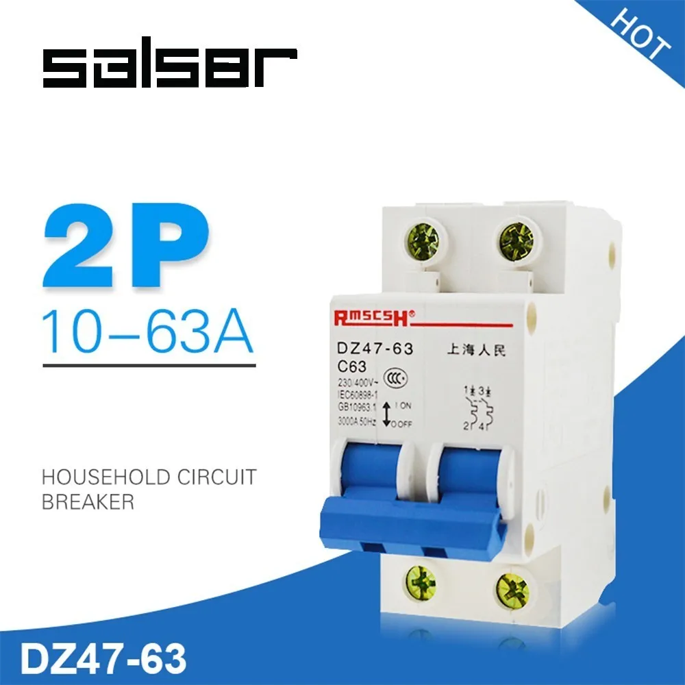 Trois ouvert petit commutateur triphas/é air disjoncteur Dz47 3P 63A 380V Trois dispositif de protection ouvert 32A @ 100a