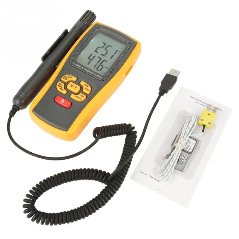 

Hot GM1361 Digital Thermometer Hygrometer Humidity Temperature Meter -10C to 50C K-type Thermocouple -30C to 1000C fashion