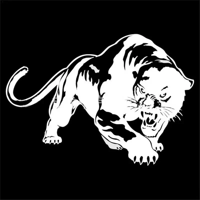 

Car Stickers Reflective Warning Creativity Panthers Pattern Anti-Scratch Front And Rear Bumper Carved Decals Auto Accessories