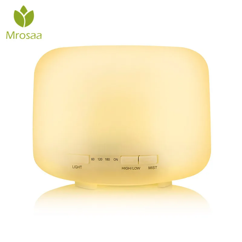 

Mrosaa Multi-function LED Night Light 500ml Aromatherapy Air Humidifier with 4 Timer Settings 7 Colors Changing Ultrasonic Lamps