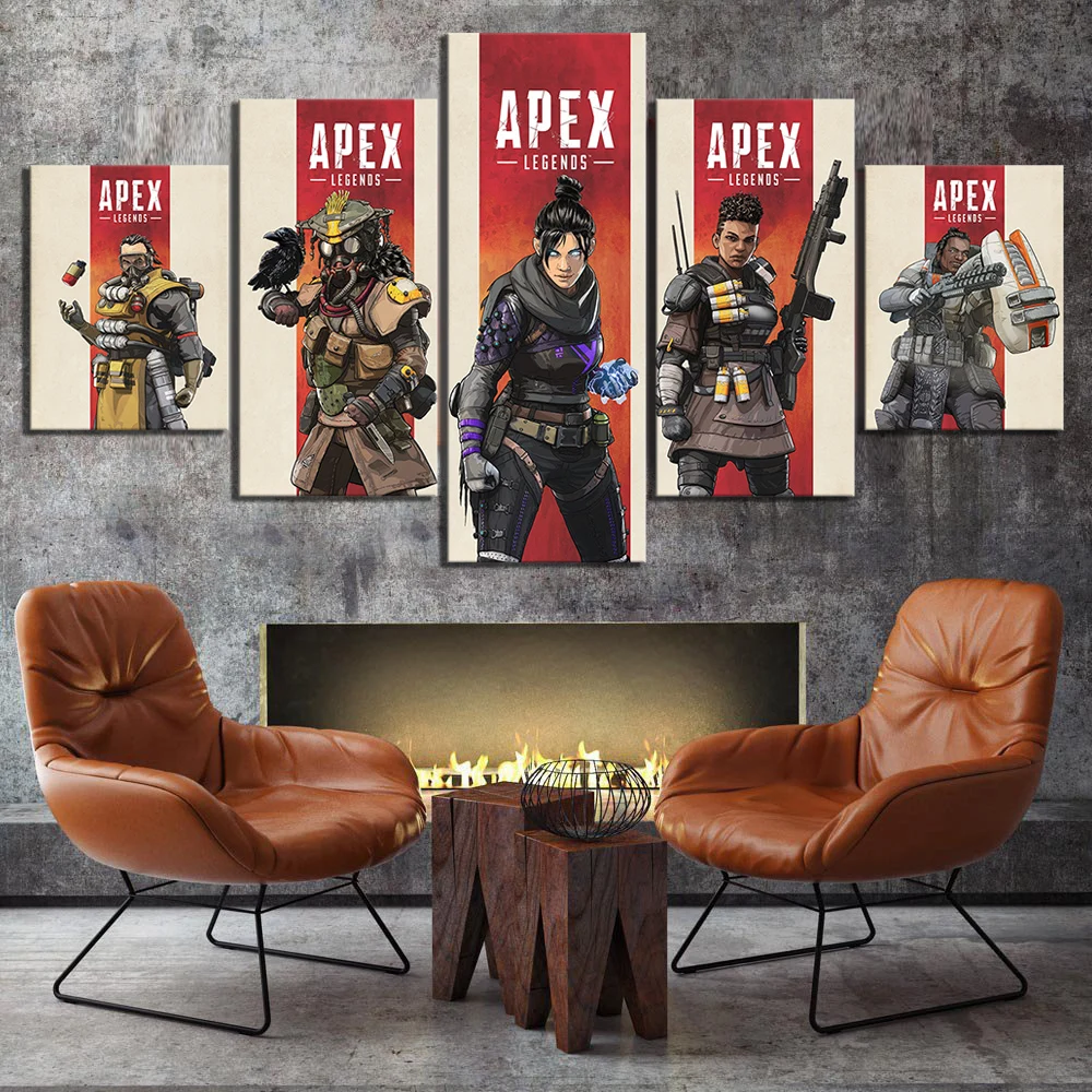 5 шт. HD мультяшная картина принт Apex Legends игра плакат картины на холсте искусство