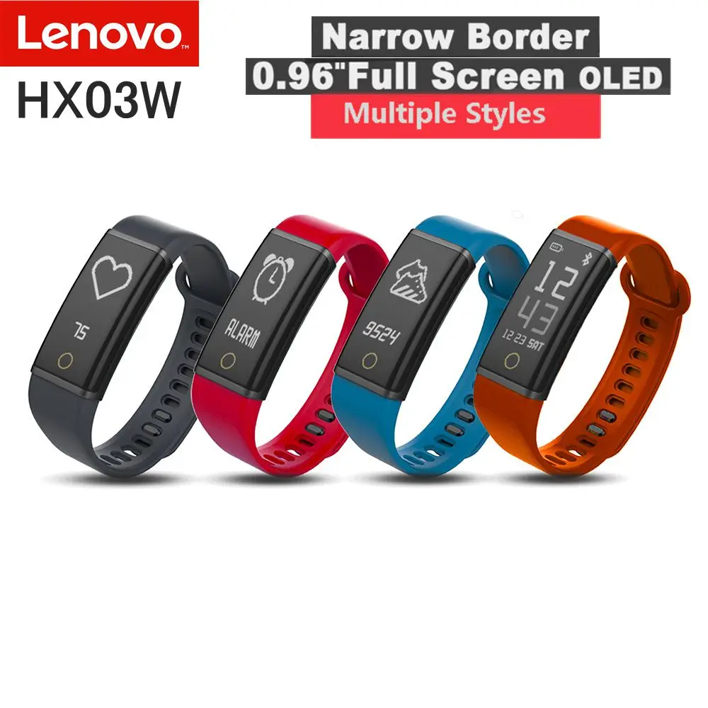 Lenovo HX03W Cardio Plus Smart Bracelet Bluetooth Wristband OLED IP68 Waterproof Heart Rate Monitor Pedometer SmartWatch | Электроника