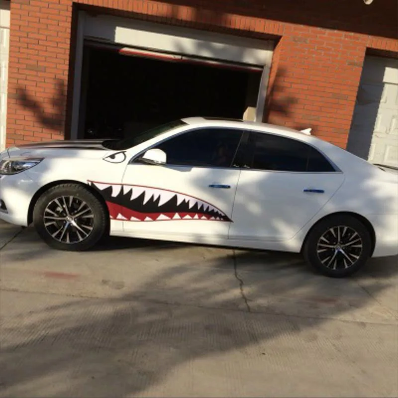 2x PVC'Shark Рот Зубы винил Refiting стикеры Наклейка для автомобиля боковой двери стиль