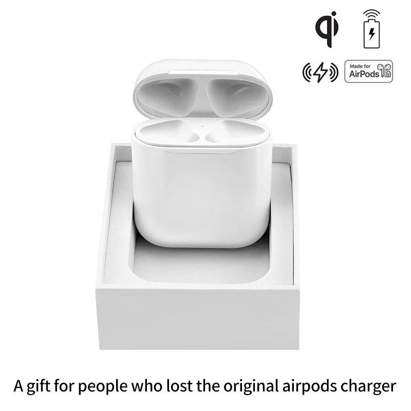For Apple Airpods Wireless Charging Receiver Case QI Standard 1:1 size Copy Original Airpods Wireless Receiver Wirless Charger