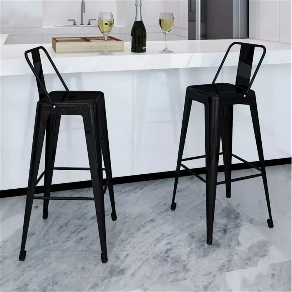 

vidaXL 2Pcs Bar Stools Square Black Kitchen Home Bar Furniture Chair Stool Bar ToolS DE FR IT in Stock 240929