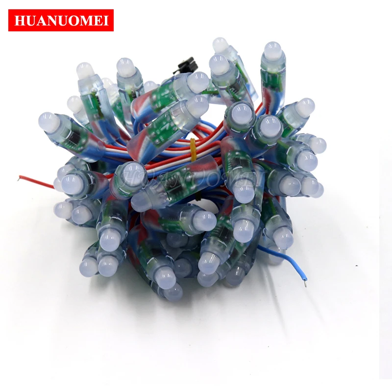 

50pcs Wholesale Full Color DC5V 12mm WS2811 UCS1903 SM16703 IC RGB Led Module String Waterproof IP68 RGB Digital LED Pixel Light