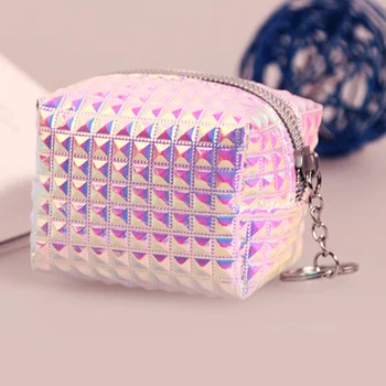 

SFG HOUSE Women Hologram Mini Coin Purse Girls PU Leather small Wallet Purse Holographic Laser Zipper Small Bag