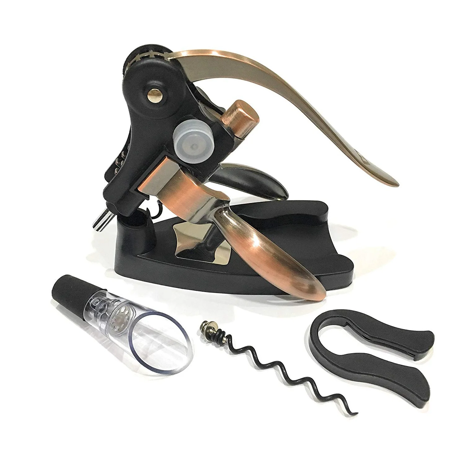 

Corkscrew Wine Opener With Foil Cutter And Replacement Corkscrew Spiral Rabbit Wine Opener And Display Stand - Luxury Wine Ope