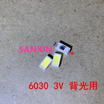 

200PCS/Lot SMD LED 6030 3V 1W Cold White For TV Backlight LED Beads