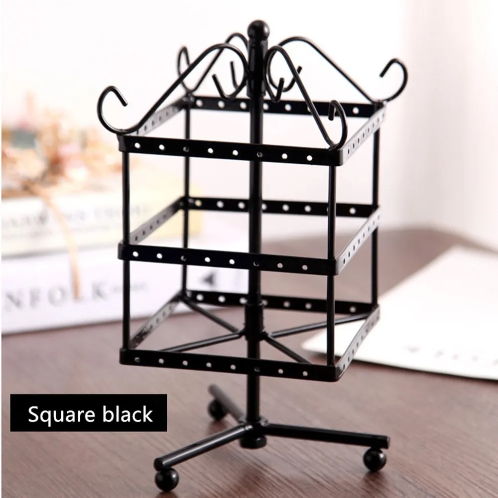 

Iron Rotating Jewelry Storage Rack Jewelry Exhibition Shelf Jewelry The Shelf Three Layers Earrings Exhibition Frame