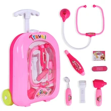 7 шт., Детские ролевые игры, доктор, одежда, игрушки, ролевые игры, доктор, медсестры, тканевая игрушка, девочка, мальчик, медицинский чехол на колесиках, игровой набор