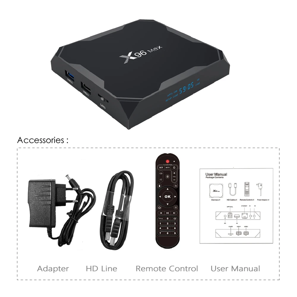 ТВ приставка X96 MAX Android 8 1 4 + 32 Гб Bluetooth Amlogic S905X2 2 5 ГГц|ТВ-приставки и медиаплееры| |