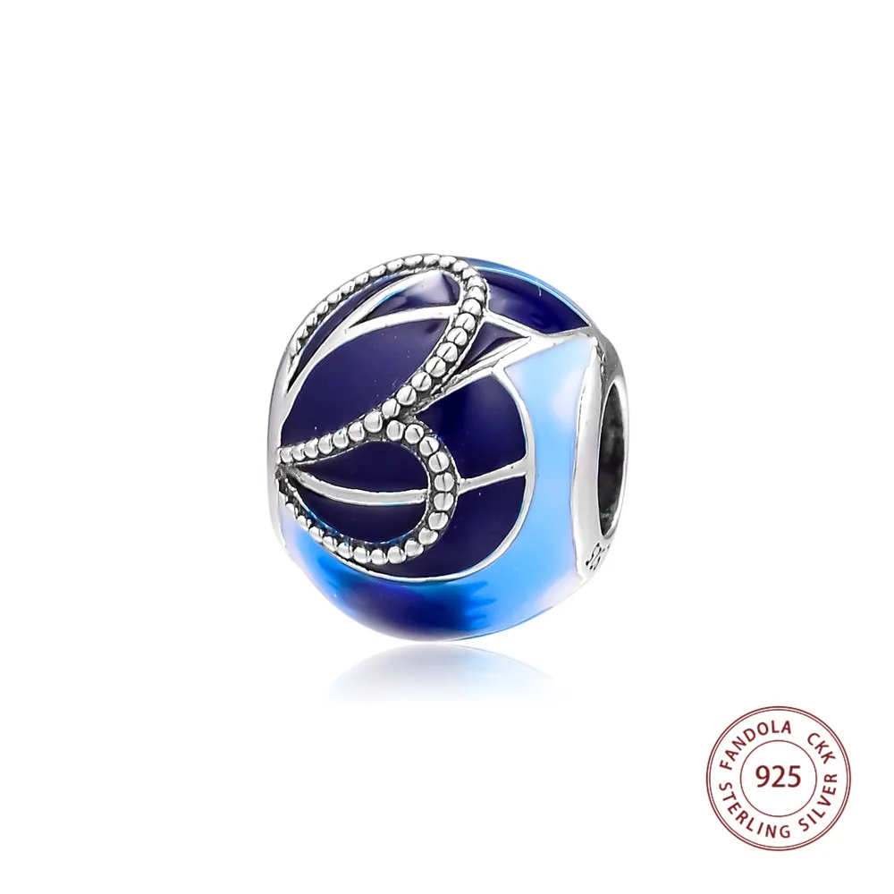 

2019 Spring 925 Sterling Silver Blue Butterfly Wing Charms Beads Fits Pandora Bracelets Necklace Charm Silver 925 Jewelry