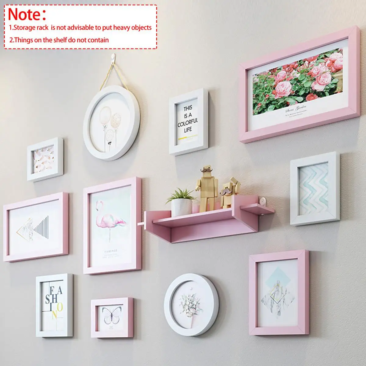 

1 Set Modern Flamingo design Wall Frame Set Picture Display Wall Decoration Wall Hanging Photo Frame Set For Hallway Bedroom