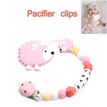 

Custom Baby Name pacifier Personalize Silicone Beads Binky Clip Pacifier Chain Chew Baby Teether Toys Dummy Clip Nipple Holder