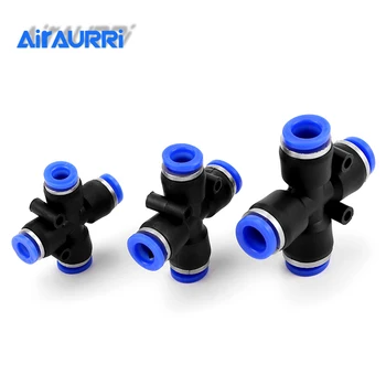 

4 Way Cross Shape Equal Pneumatic 8mm 10mm 6mm 4mm 12mm OD Hose Tube Push In 4-Port Air Splitter Gas Connector Quick Fitting