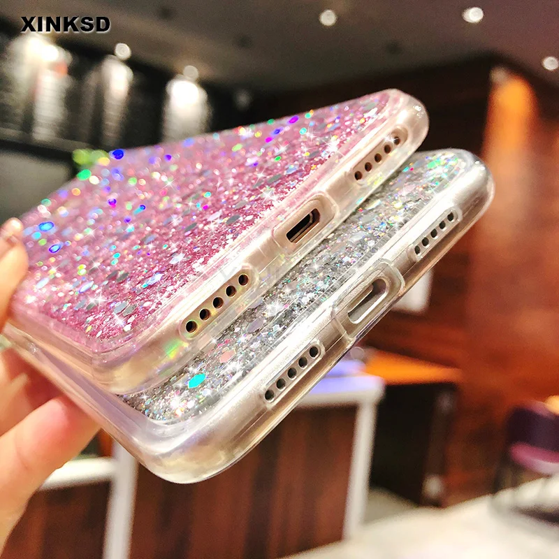 Cute Glittle Bling Case For Xiaomi Mi 9 8 SE A2 lite Redmi Note 7 6 5 Pro 5 Plus Soft TPU Phone Case Mi9 Mi8 lite SE Cover