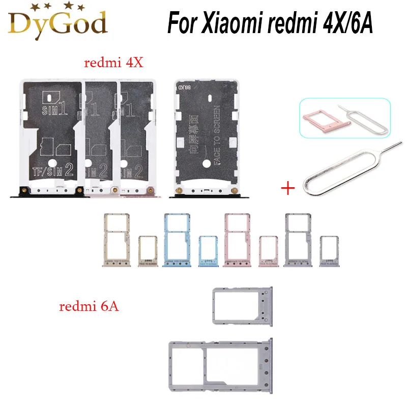 

For Xiaomi redmi 4X SIM Card Tray Slot Holder Adapter Repair Accessories For Xiaomi redmi 6A With Take Sim Card Eject Tool