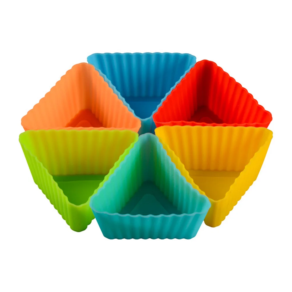 2Pcs Triangle Silicone Cupcake Mold Food Grade Baking Reusable Cake