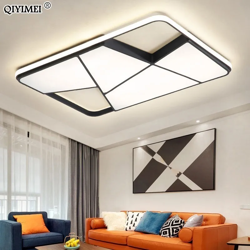  Modern LED Chandelier Lighting Living Room Kitchen Fixture White Black Body Ceiling Chandeliers Lus - 32981928230