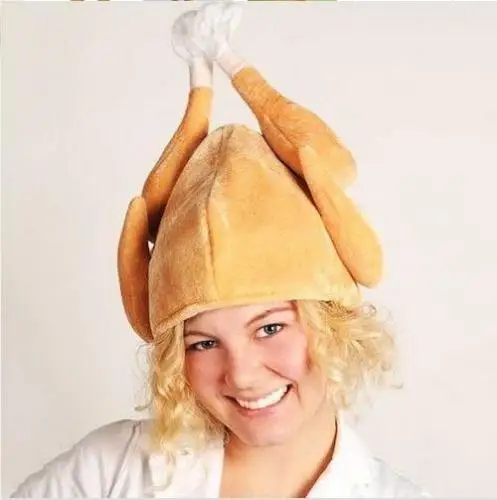 Унисекс плюшевые турецкие шляпы смешной плюшевый день благодарения Хэллоуин жареная шапка «индейка» наряд Взрослый Хэллоуин костюм аксессуар подарок