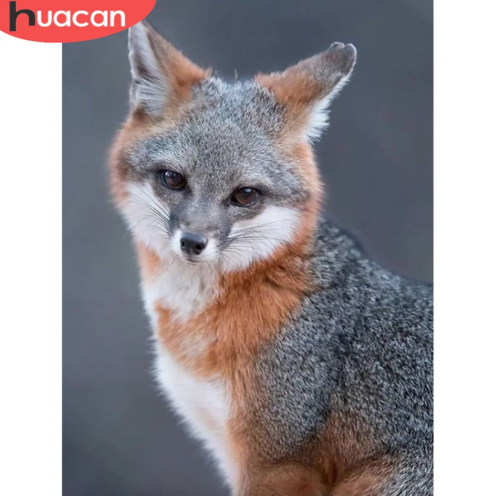 

HUACAN Full Square DIY Diamond Painting Fox Mosaic 5D Diamond Embroidery Full Display Animal Rhinestone Home Decor Gift