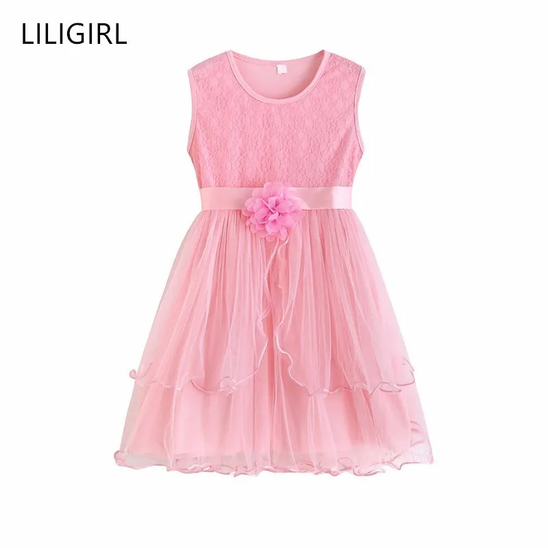 

LILIGIRL Summer Kids vestido Dresses for Girls Baby Lace Floral Wedding Dress Princess Party Clothes 2019 New Children Clothing